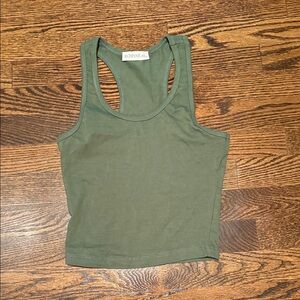Olive Racerback Tank Top - Women